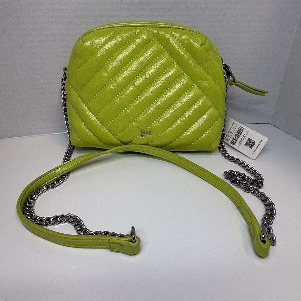 PARFOIS Quilted Line Green Crossbody Bag New